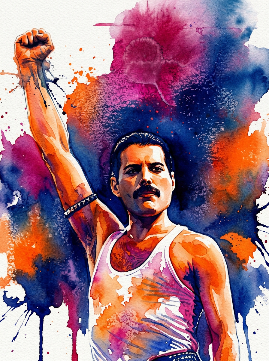 Freddy Mercury - Digital Watercolour