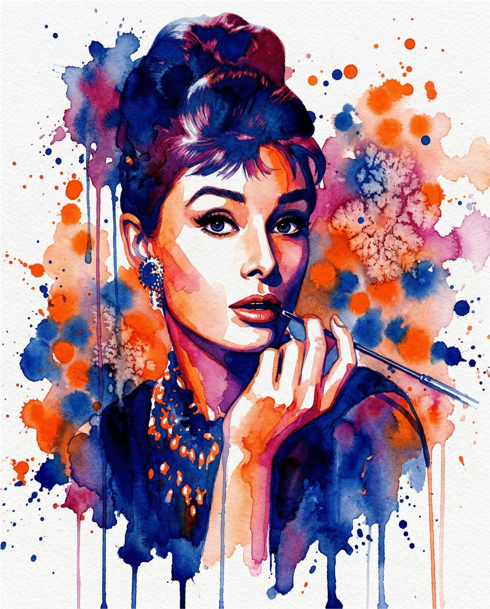 Audrey Hepburn - Digital Watercolour