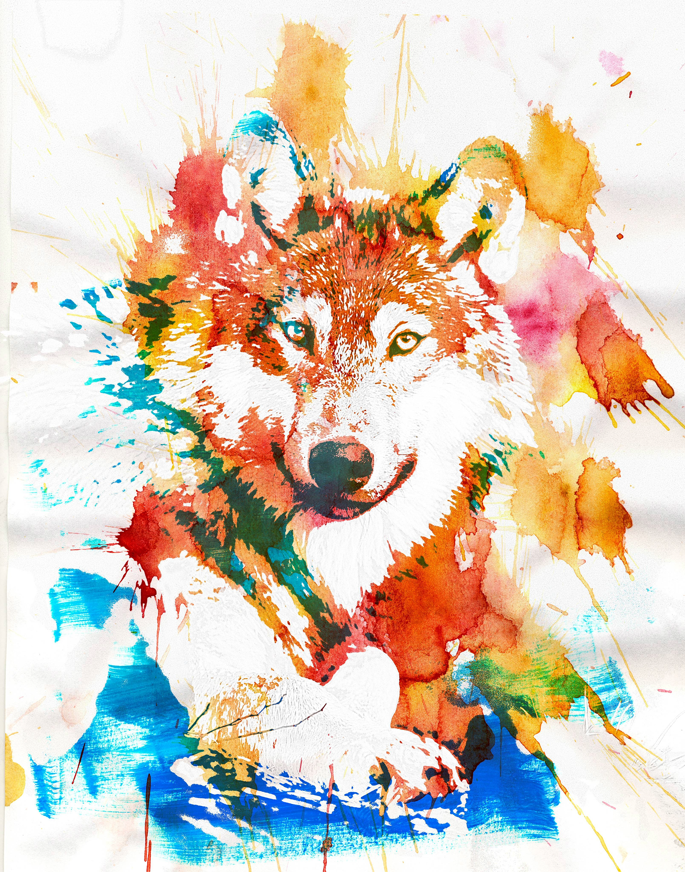The Wolf - Digital Watercolours