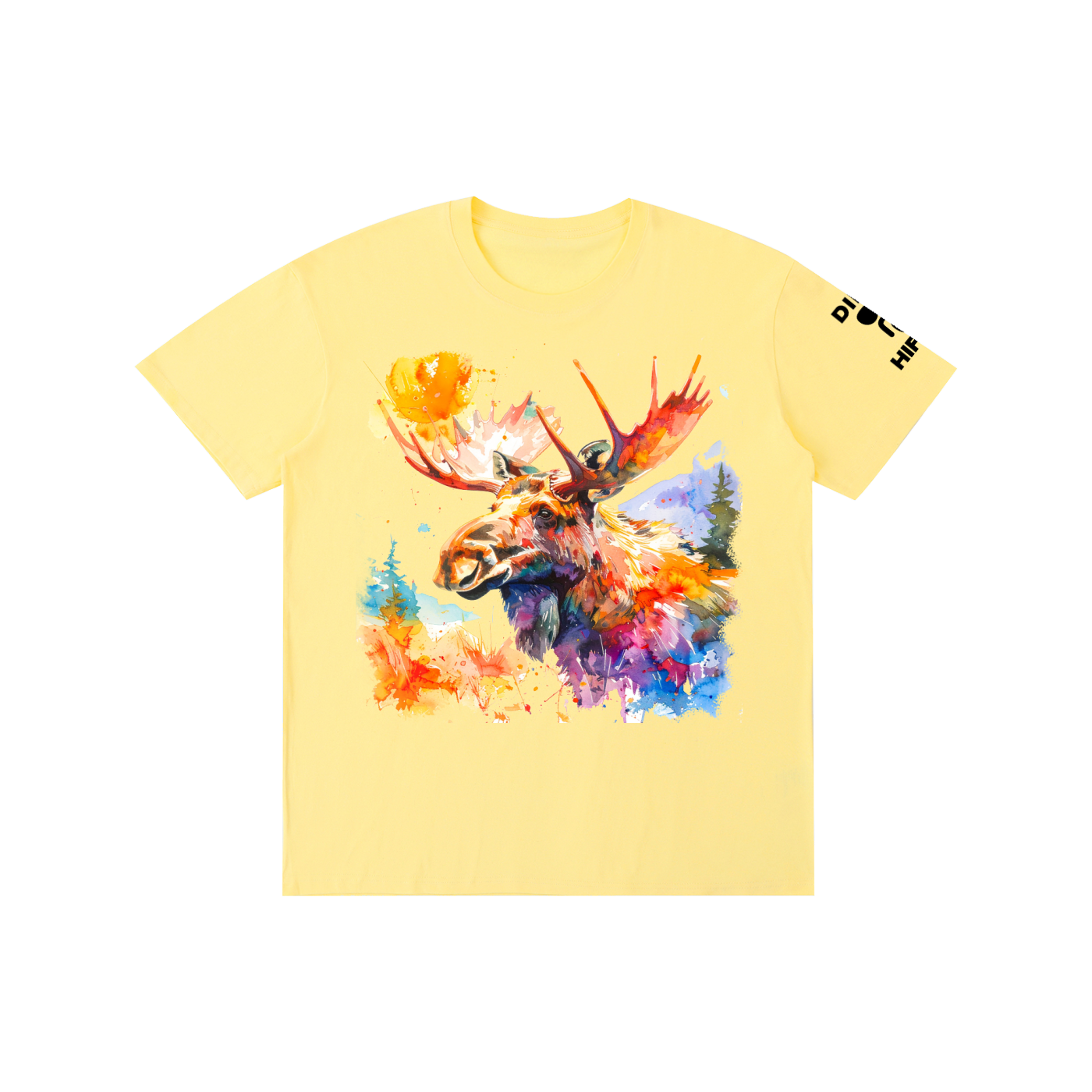 The Moose with Dirty Hippie logo- Pure Cotton Unisex T-Shirt