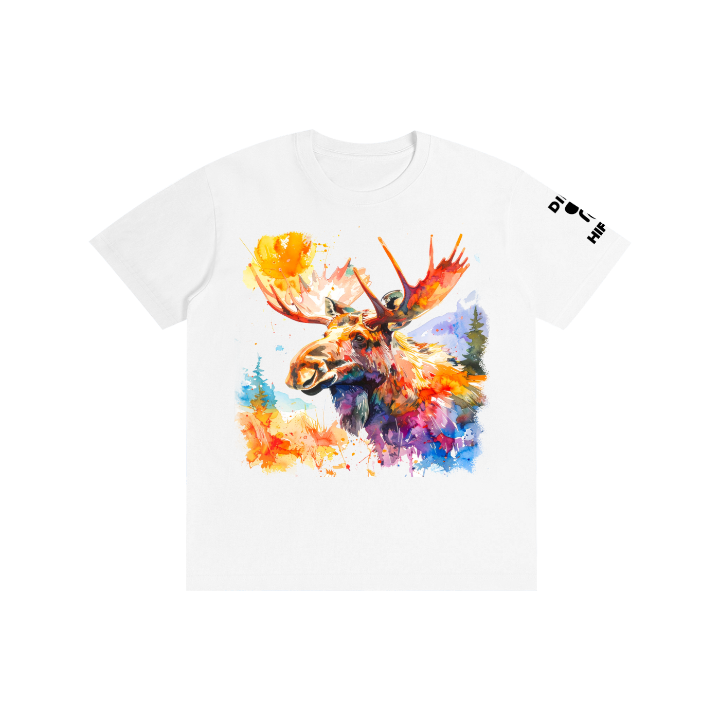 The Moose with Dirty Hippie logo- Pure Cotton Unisex T-Shirt