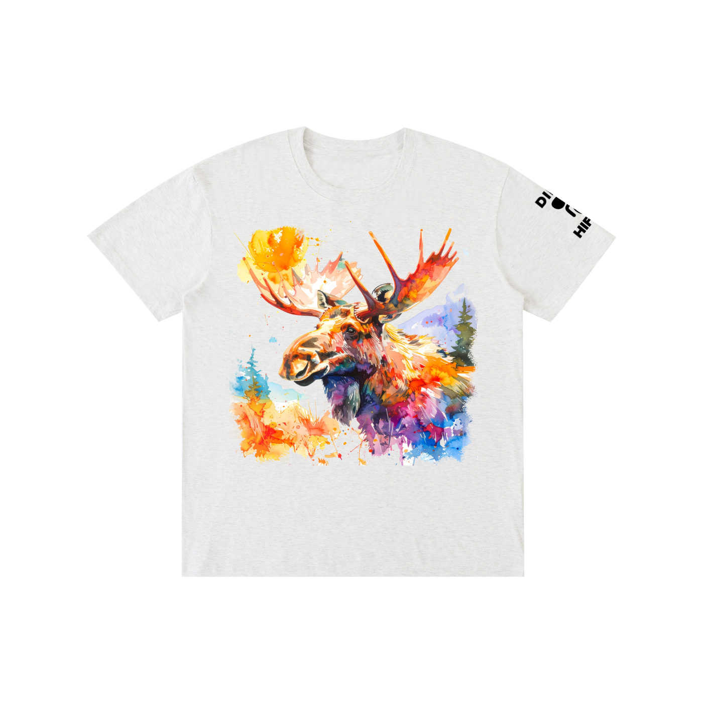 The Moose with Dirty Hippie logo- Pure Cotton Unisex T-Shirt