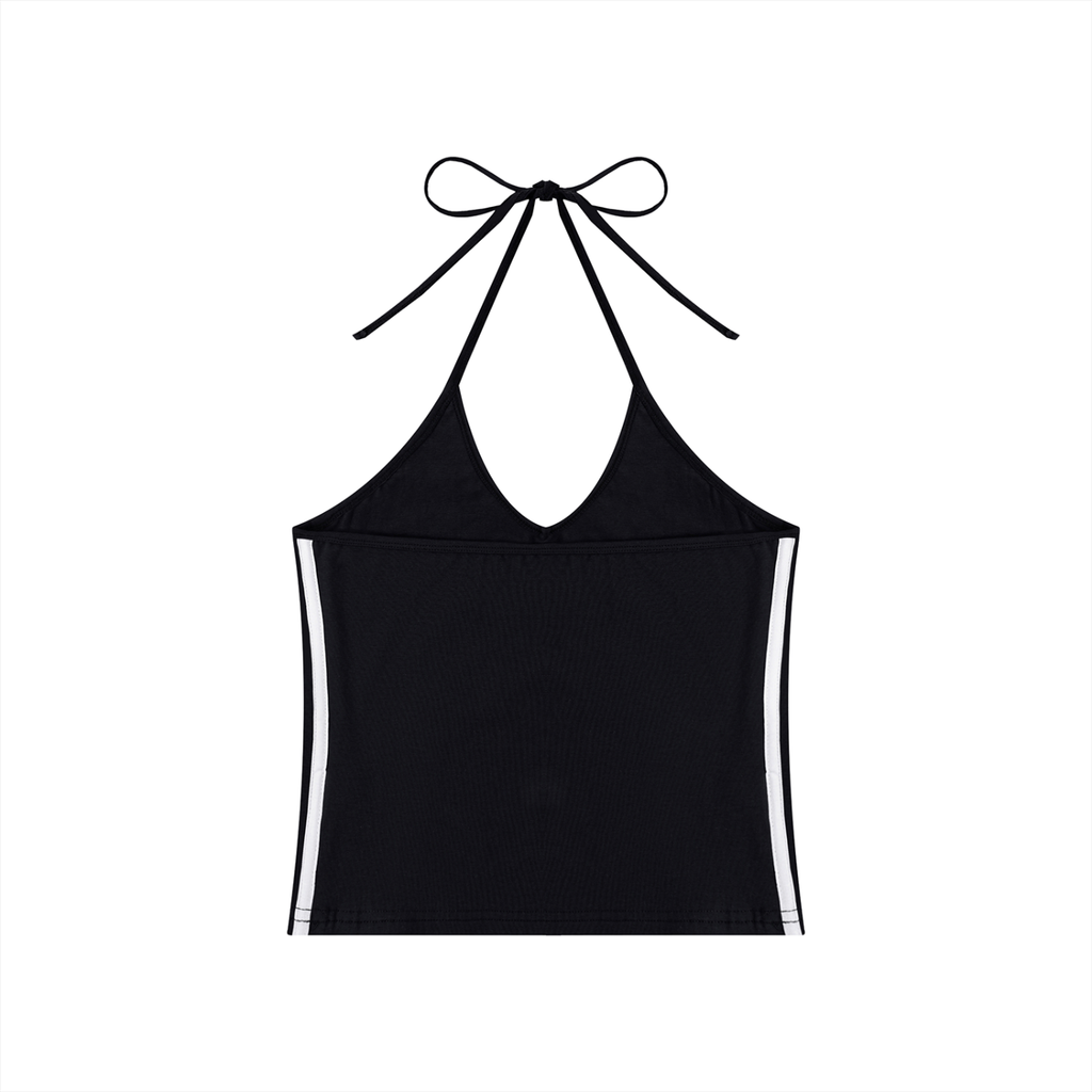 Audrey Hepburn - Women's Color Block Halter Crop Tank Top