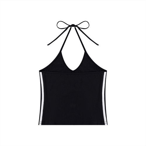 Audrey Hepburn - Women's Color Block Halter Crop Tank Top
