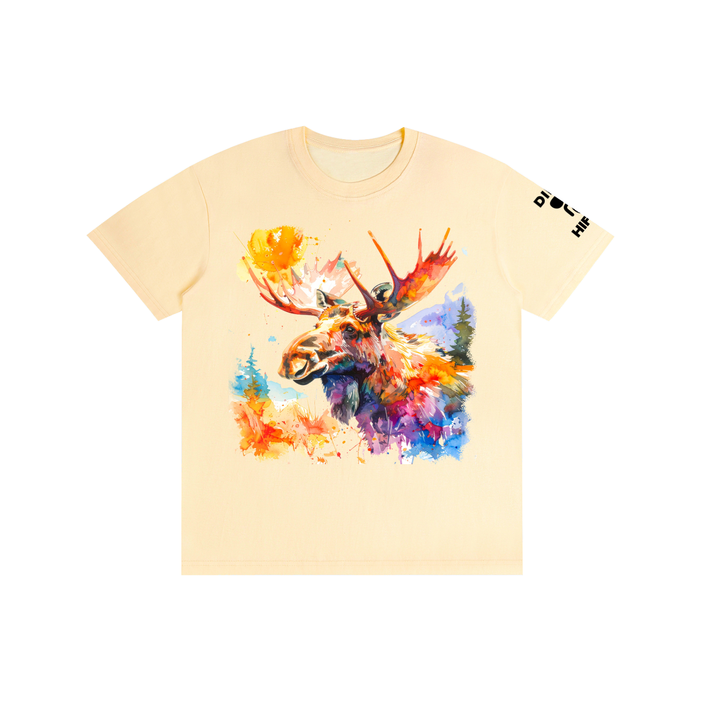 The Moose with Dirty Hippie logo- Pure Cotton Unisex T-Shirt