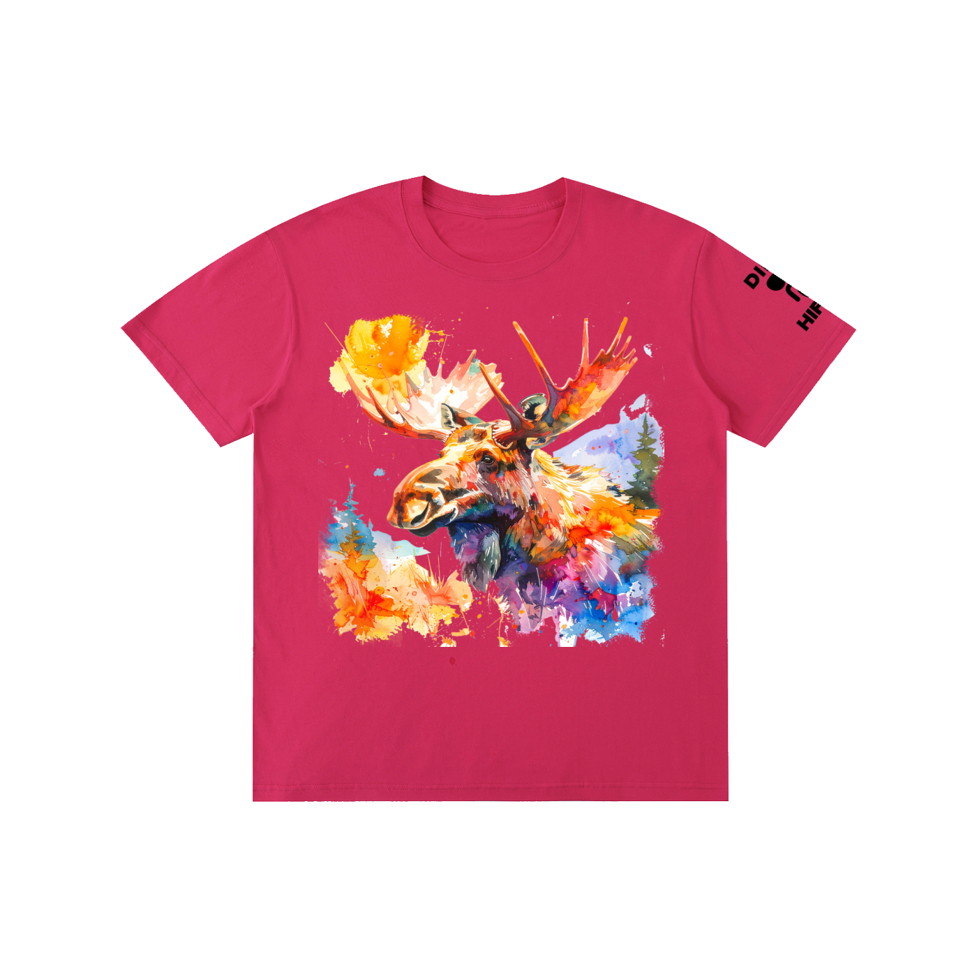 The Moose with Dirty Hippie logo- Pure Cotton Unisex T-Shirt