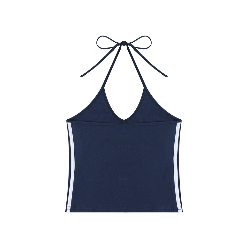 Audrey Hepburn - Women's Color Block Halter Crop Tank Top