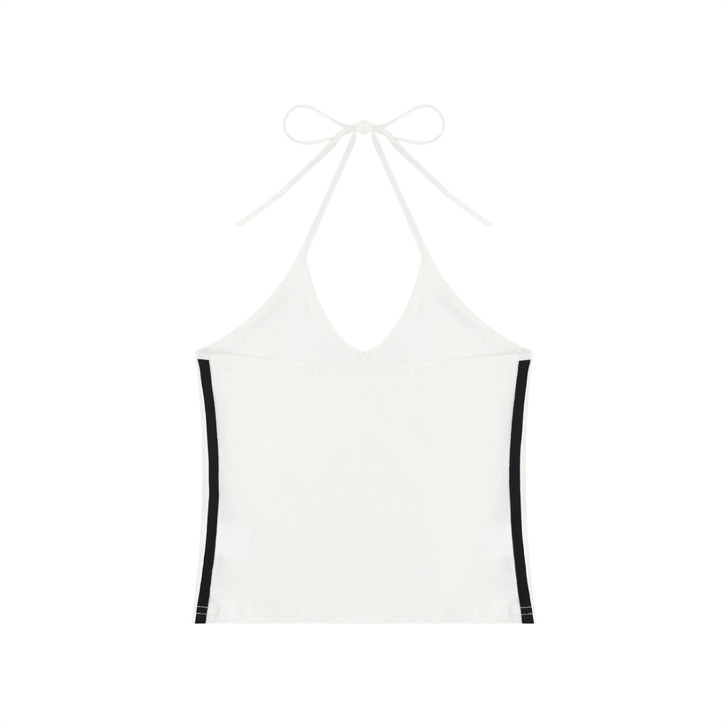 Audrey Hepburn - Women's Color Block Halter Crop Tank Top